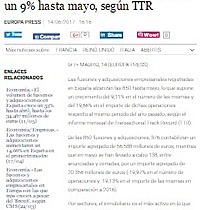 Las fusiones y adquisiciones empresariales aumentan un 9% hasta mayo, segn TTR